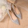Fashion 2025 New Crystal Wedding Shoes Female 2024 New Gold Wedding Bridesmaid High Heels Bridal High Heels Zapatillas De Mujer