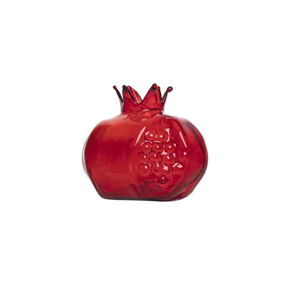 Creative Transparent Pomegranate Glass Vase Red Decorative Hand-Blown Glass Vase Pomegranate Flower Pot Wedding Decoration