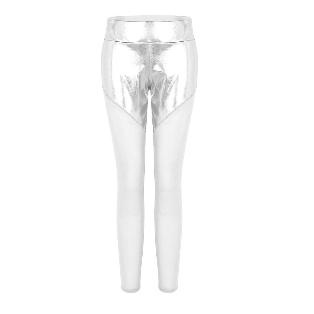 Buy Women Shiny Metallic High Waist 
