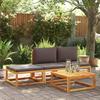 Garden Stool with Cushion 65x65x29 Cm Solid Acacia Wood