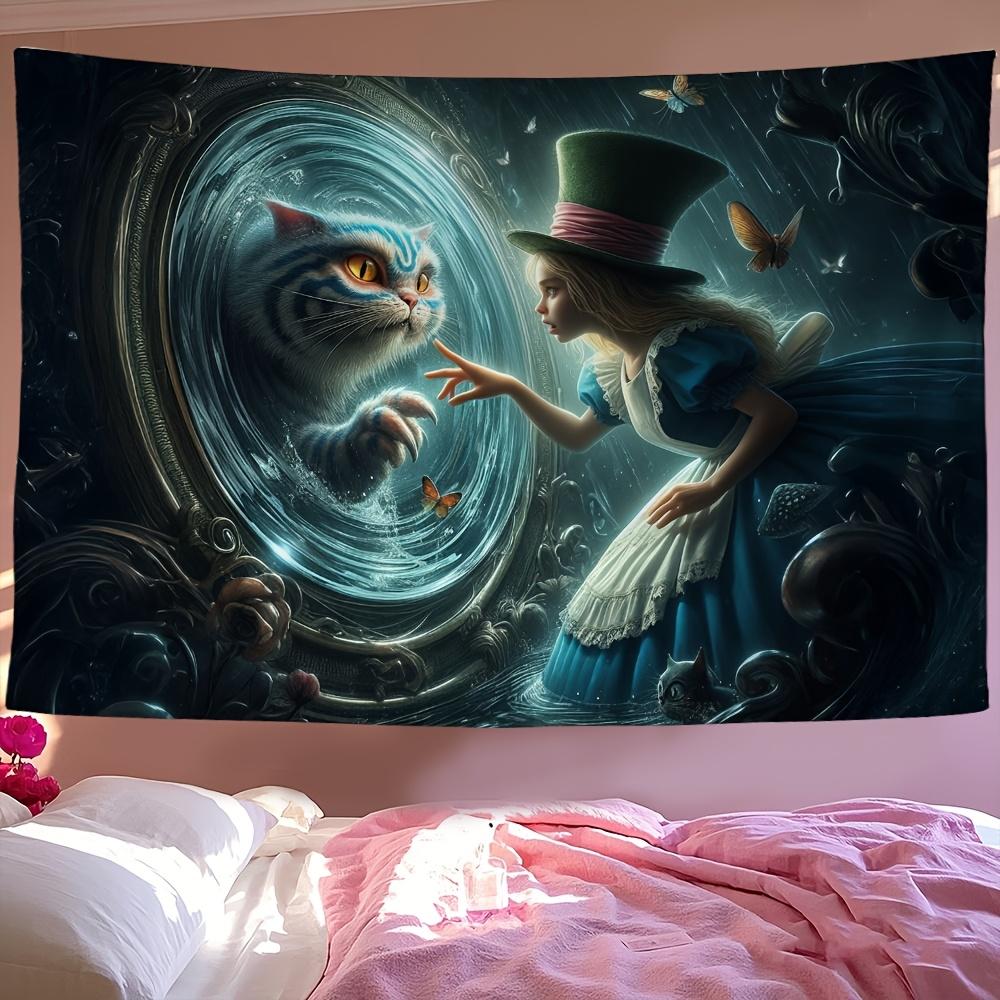 Anime Alice In Wonderland Hanging Carpet Wall Tapestry Decor Aesthetic Room Decor Wall Cloth Party Hanging Background Room