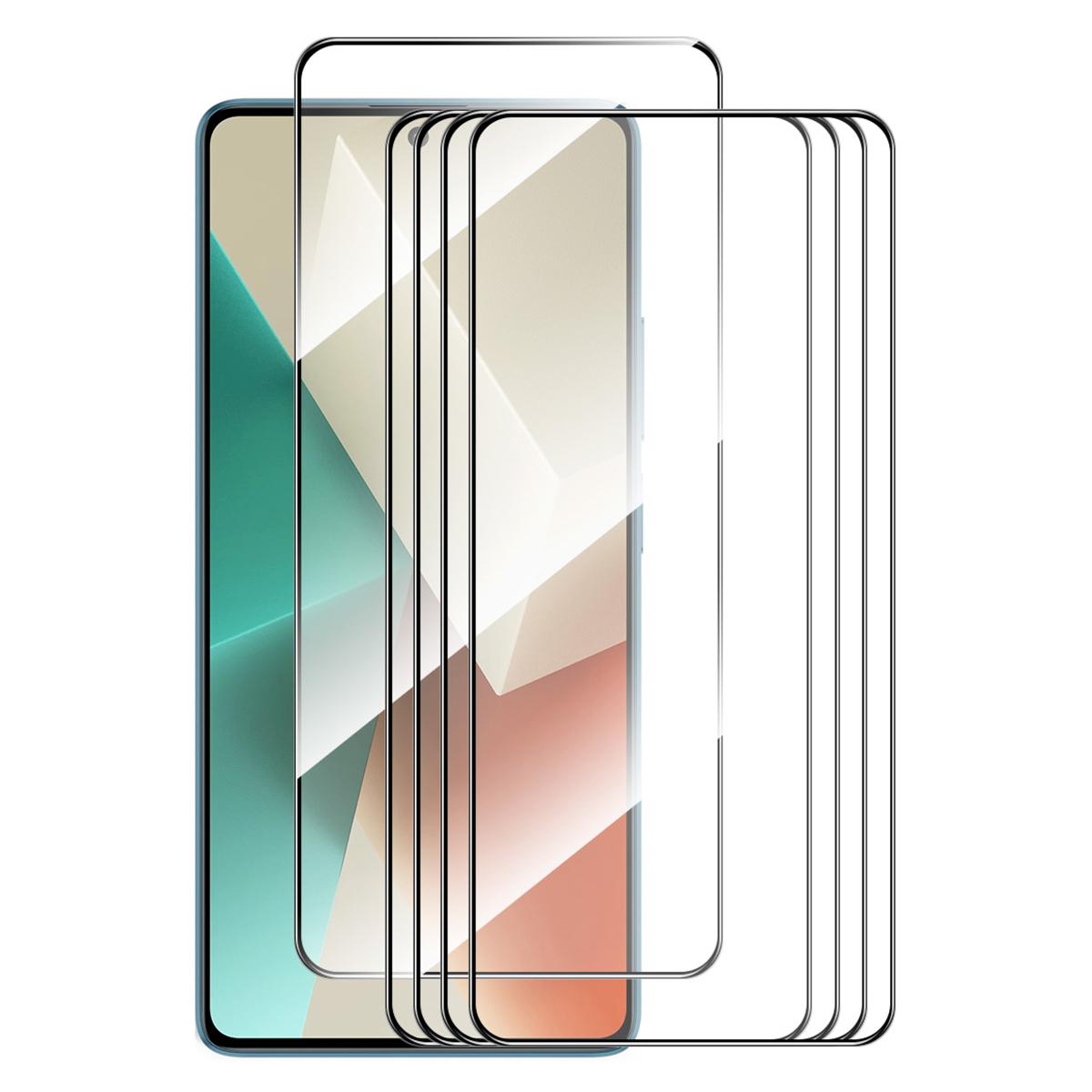 

ENKAY HAT PRINCE 5 шт. для Xiaomi Redmi Note 13 5G/Note 13 Pro 5G Захисна плівка для екрана 2.5D Шовкографія Повністю клейка плівка Type A