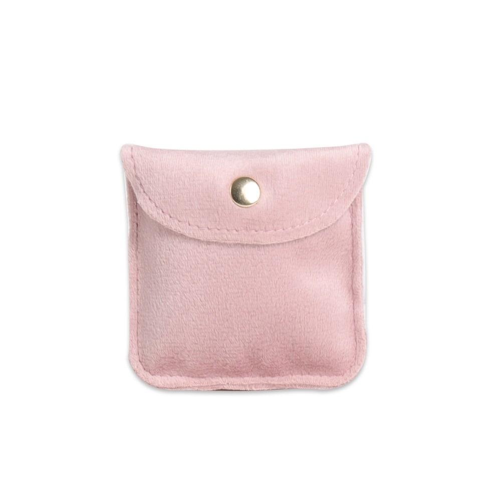 

Snap Button Velvet Jewelry Pouch Portable Storage Jewelry Organizer Boutique Packaging 10*10CM(3.94*3.94in) розовый