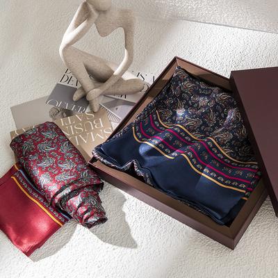 Men's Business Scarf 100% Mulberry Silk Silk Scarf British Style Pattern Fashion Commuter Versatile Scarf Wholesale