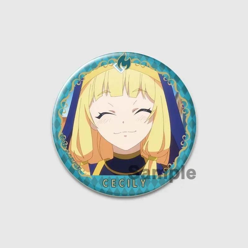 32/44/58mm Anime KonoSuba Brooch Pin Cartoon Figure Megumin Aqua Badge Button Pin Cosplay Souvenir Toy Gift Backpack Clothes Accessories