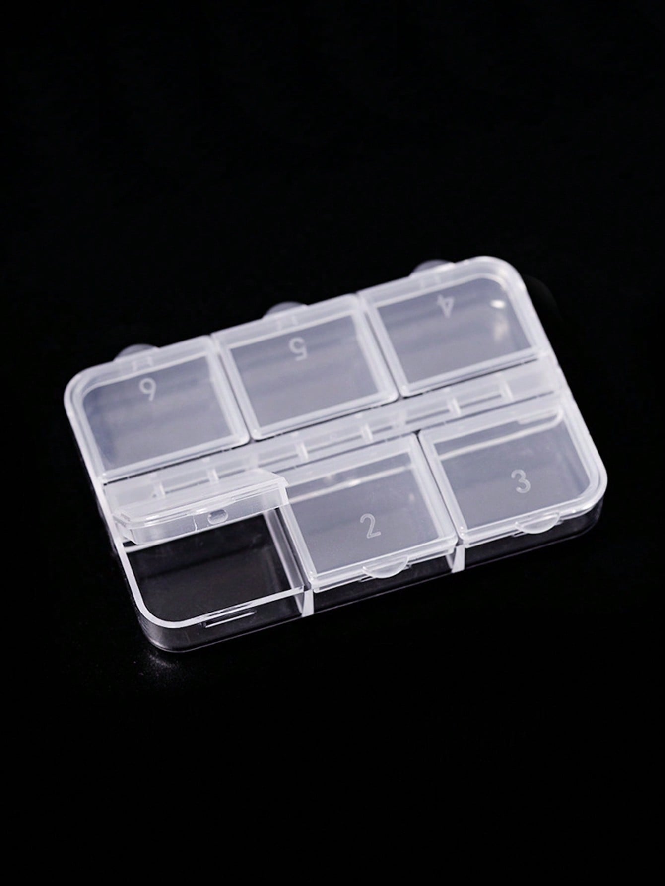 

1pc Empty Clear Plastic Organizer Box 6/7/12/24Grids Plastic Box Y2K Nail Art Rhnestone Storage /Container Tool