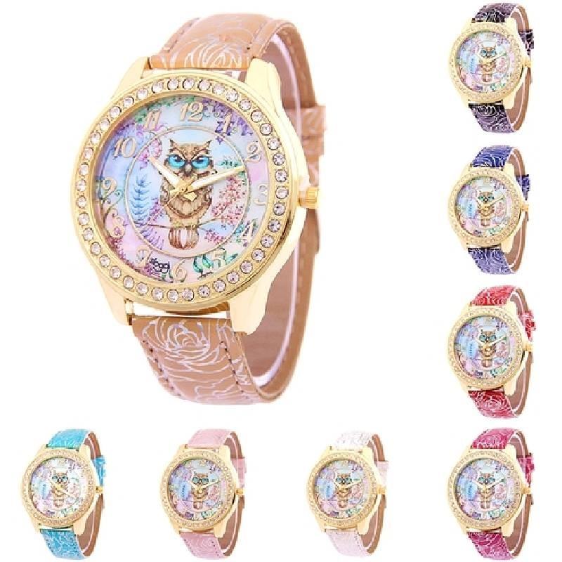 Elegant Women's Quartz Watch With Rose Floral Design And Sparkling Rhinestones