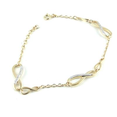 [L1308] - 2-tone 'Scarlett' Gold Plated Bracelet - 8 Mm
