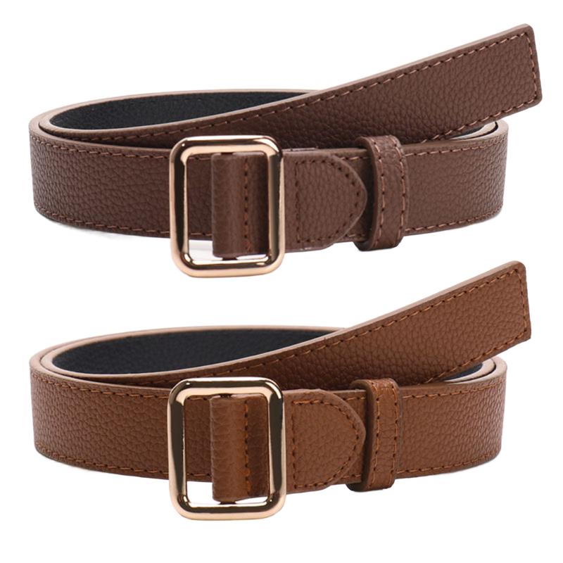 Women Black Classic Alloy Buckle Belt For Jeans Casual Style