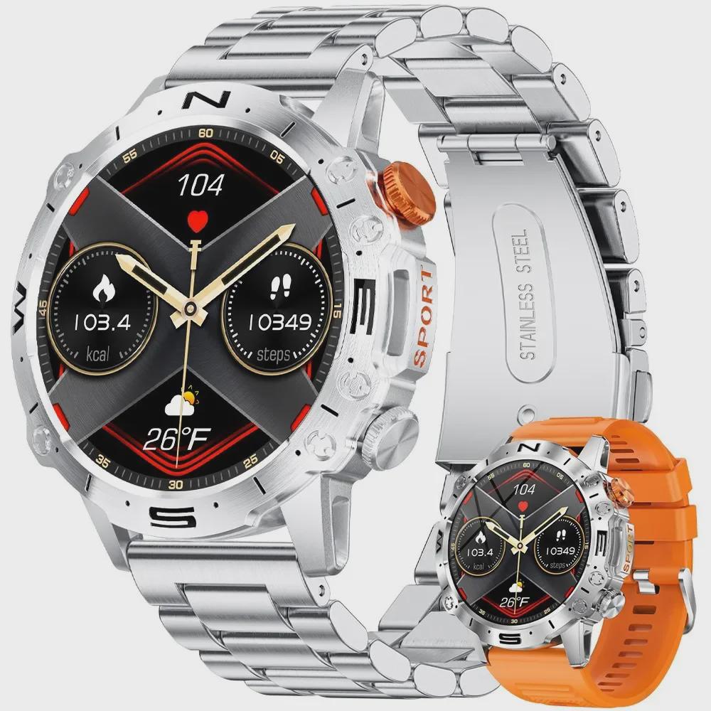 Multi-Function Smartwatch: Outdoor-Ready, Waterproof, Heart Rate & Blood Pressure Monitor with Bluetooth Calling