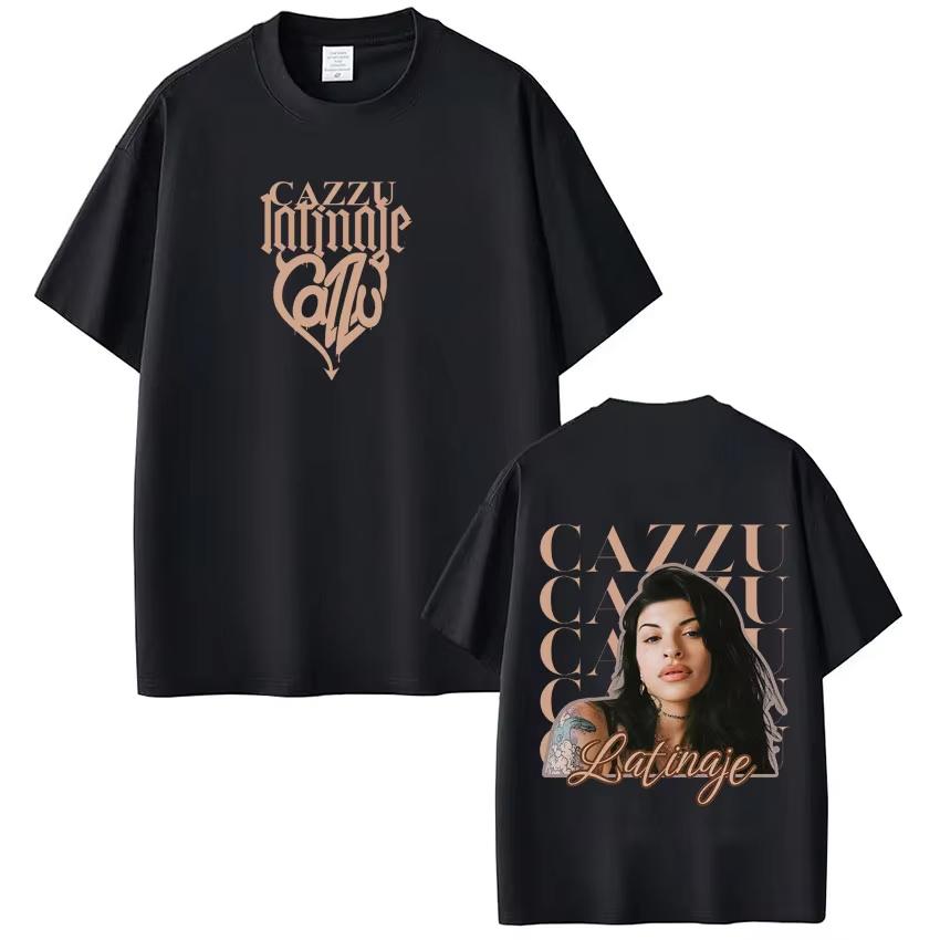 Unisexs Tshirt Fashion Singer Cazzu Latinaje 2026 Tour Graphic Tee Unisex Women Fashion Vintage Tshirts Shortsleeved Tops Cotton 2XL