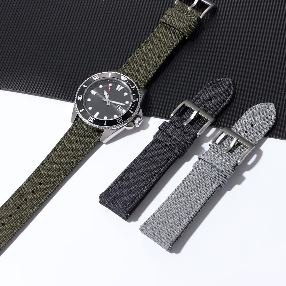 20mm 22mm High Quality Sailcloth Strap Nylon Watchband Canvas Waterproof WristBand for Men Women Business Bracelet Accessories