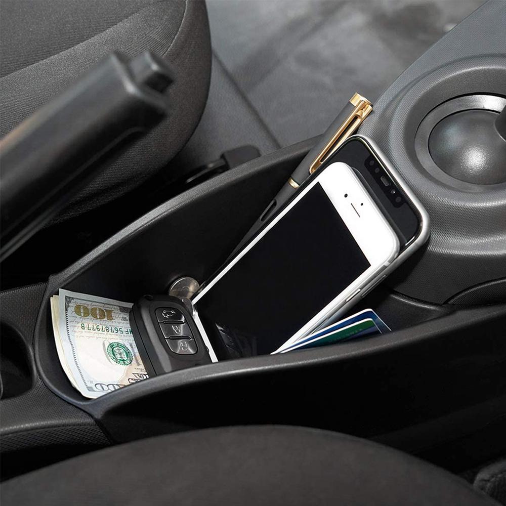 Center Console Storage Box Compatible with Smart 453 Reusable Car Armrest Organizer Tray Holder for Keys Earphone Paper