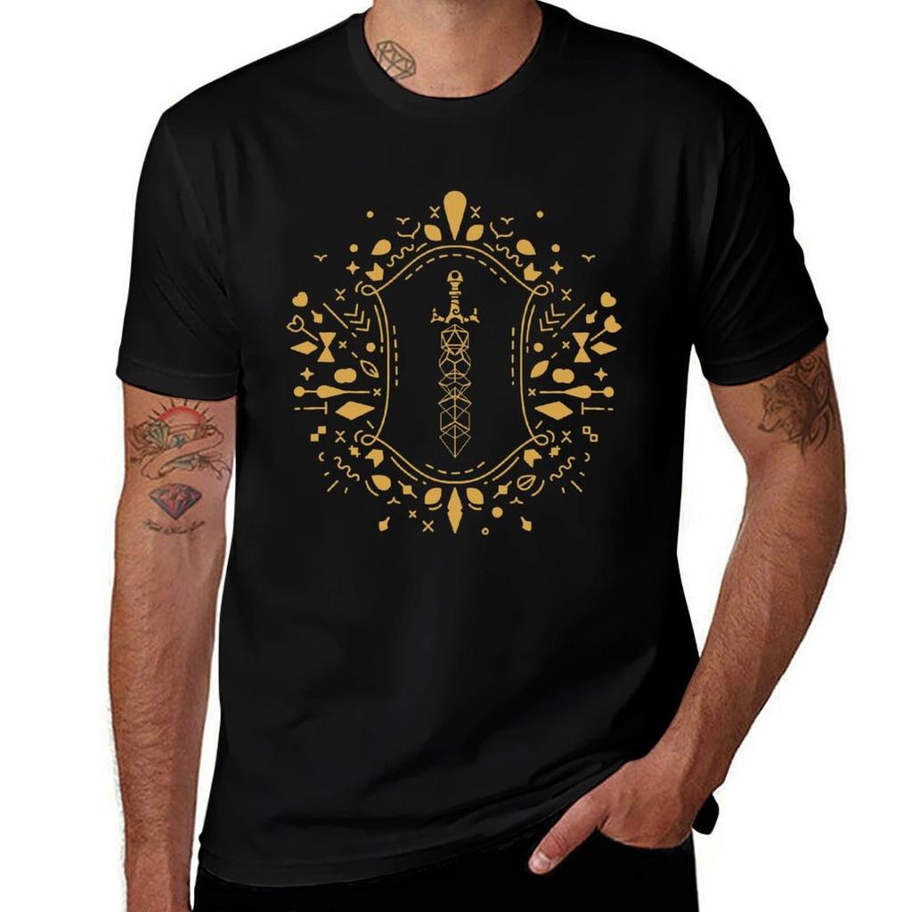 Fantasy Dice Set Sword Tabletop Rpg Tshirt Quick Dry Training Short Sleeve Tee