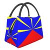 Soviet Union Map CCCP USSR Hammer And Sickle Red Star Insulated Lunch Bag for School Office Portable Thermal Cooler Bento Box
