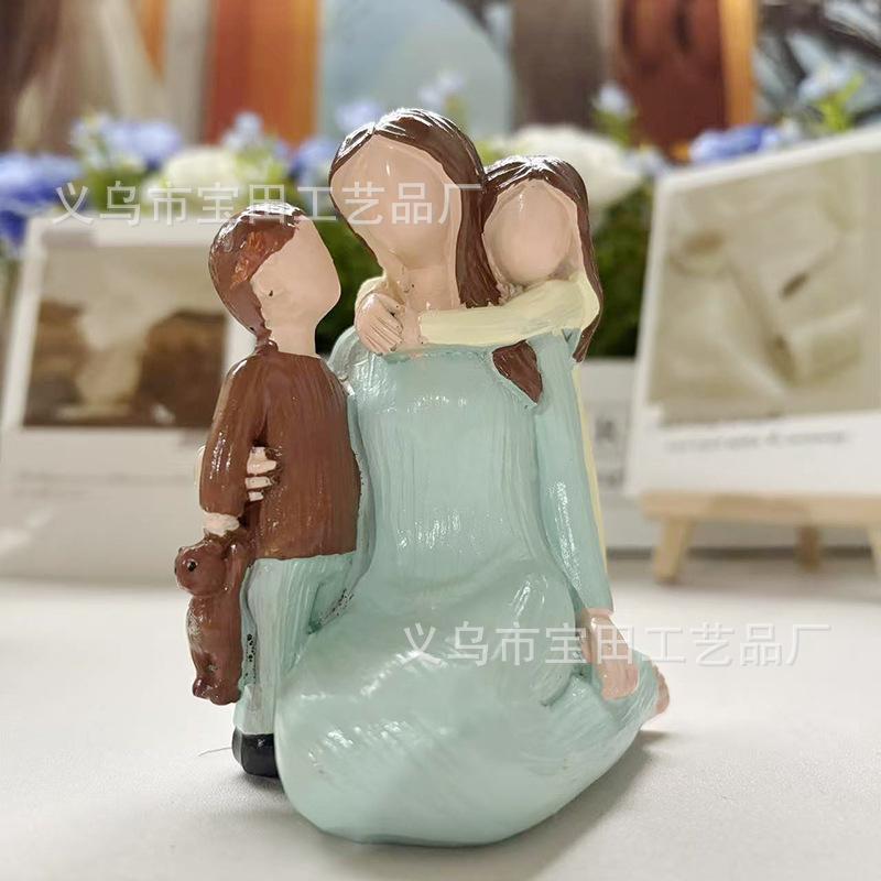 Girls & Animal Best Friends Resin Statue, Simple Home Decor Figurine, Heartwarming Friendship Gift, Minimalist Tabletop Decor
