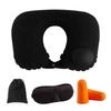 U-shaped Travel Pillow Car Aviation Flight Office Inflatable Neck Pillow Short Plush Cover PVC Support Headrest Soft Care Pad