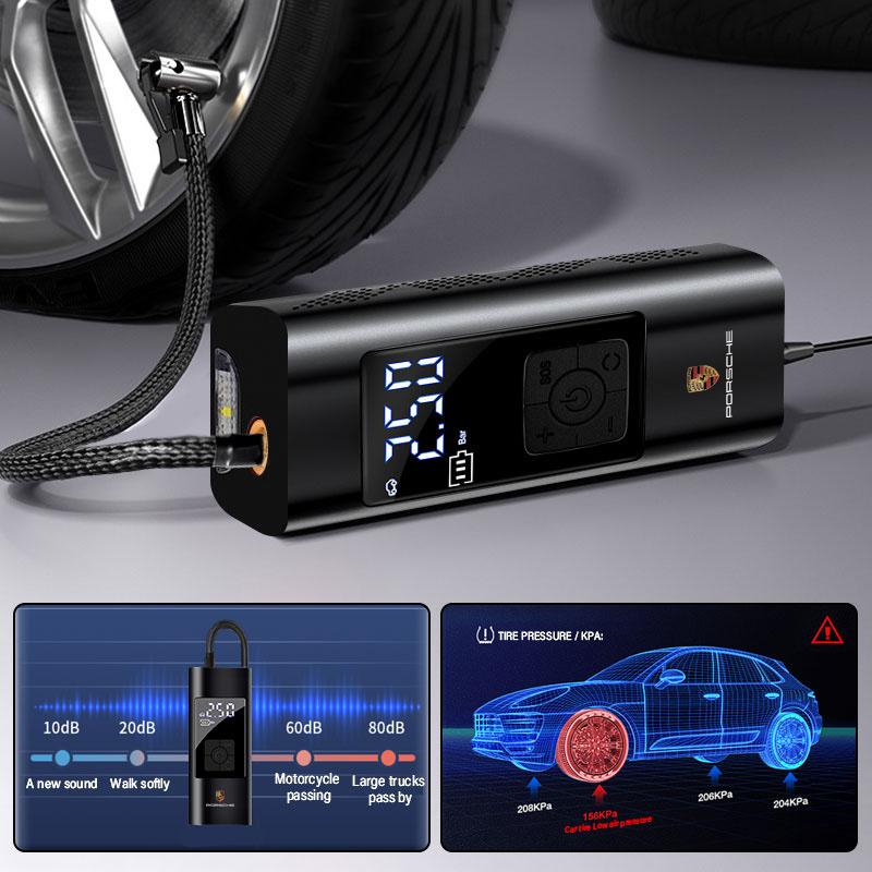 1pc Portable Car Inflation Pump Charging Air Pump Tire Inflator For Porsche Boxster Cayenne Panamera Macan Cayman 911 918 996 917 991