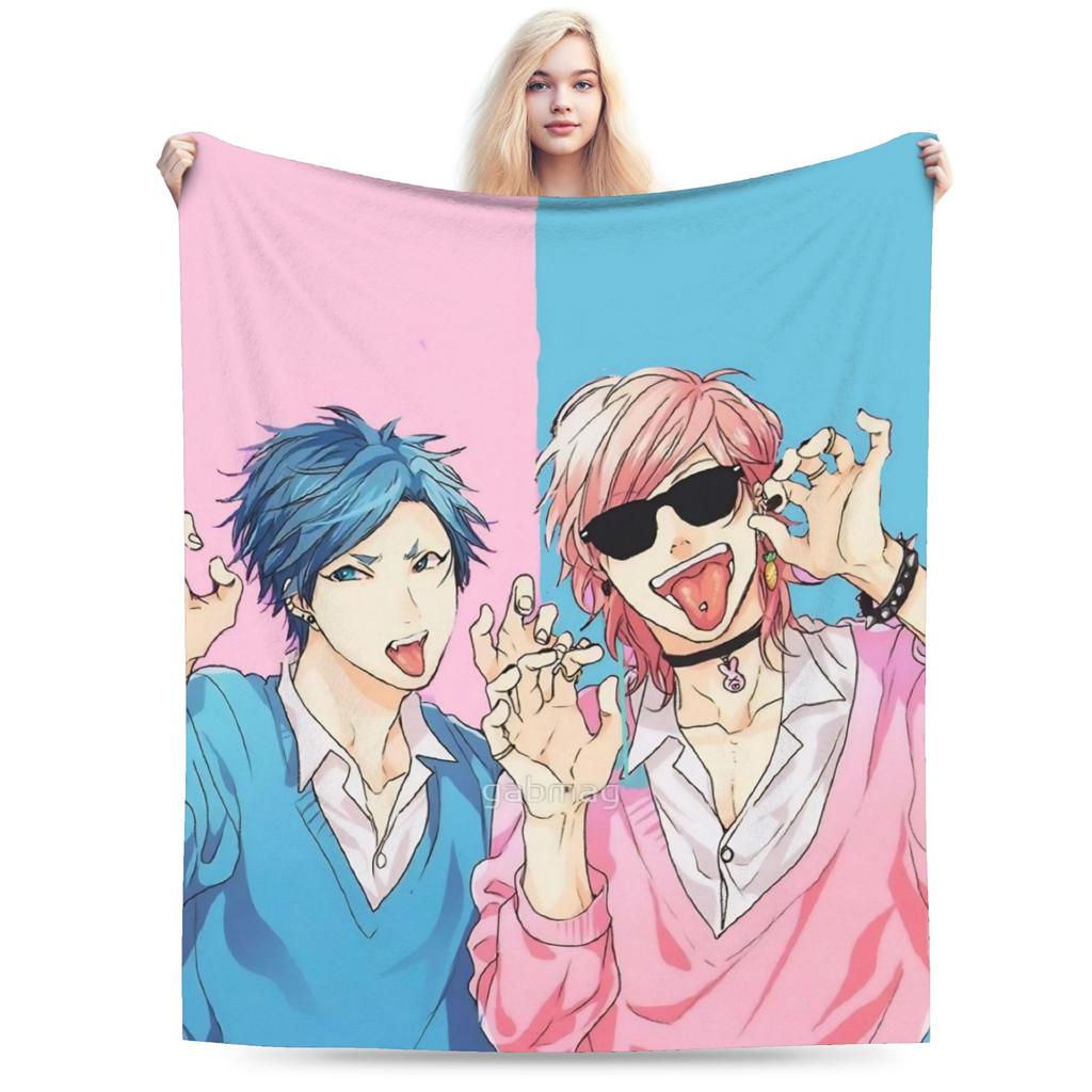Yarichin Club Ayato Yuri Printed Blanket For Men Women Super Soft Cozy Throw Blankets for Sofa 50x60 Inches Multiple Sizes
