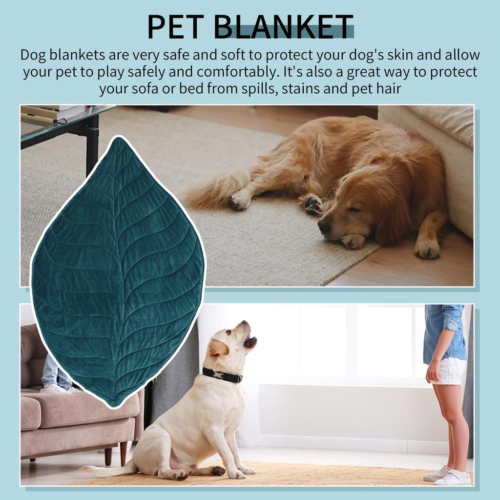 Blanket Mat for Dogs Cats Nonslip Pet Blanket Mat Leaf Shape Cute Foldable Pet Blankets Warm and Comfortable Blanket for Cat Dog