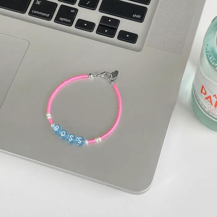 Initial Pink Pop Bracelet
