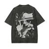 One Piece Roronoa Zoro Three Swords Printed Tshirt Mens and Womens Washed Tshirt High Quality Vintage Cotton Tshirt Tops