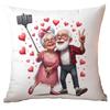 New Valentine's Day Pillow Cover Fun Watercolor Valentine's Day Old Couple Push Cover Home Cushion Cover