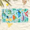 1pc Playful Dinosaur Print Polyester Beach Towel, 2D Printed, Festival-Ready, Quick-Drying/Soft, Ideal for Beach/Camping/Surfing