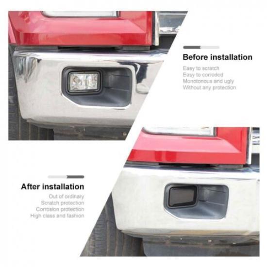 Smoked Black Front Fog Light Lamp Cover Trim For Ford F150 2015- Accessories