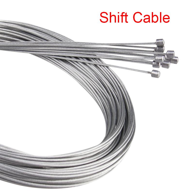 10PCS MTB Bicycle Brake Line Stainless Steel Gear Shift Cable 1.7/2M Road Bike Speed Line Fixed Gear Inner CableWire for Cycling