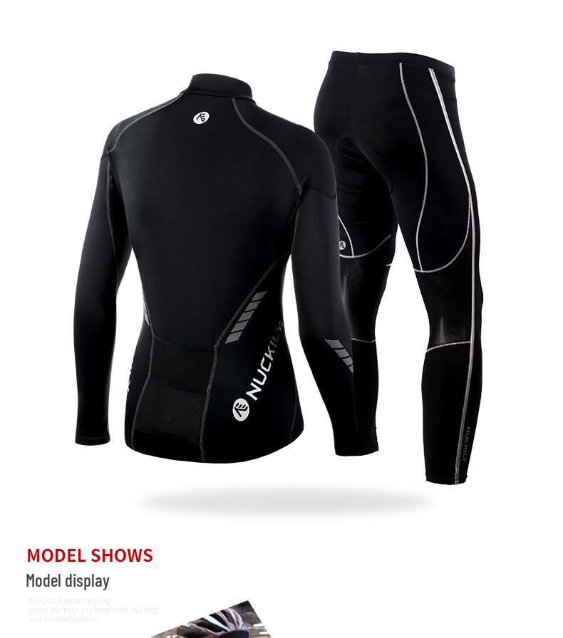 Men's and Women's Long Sleeve Cycling Set - Breathable, Quick-Drying, Tight-Fitting for Spring and Autumn.