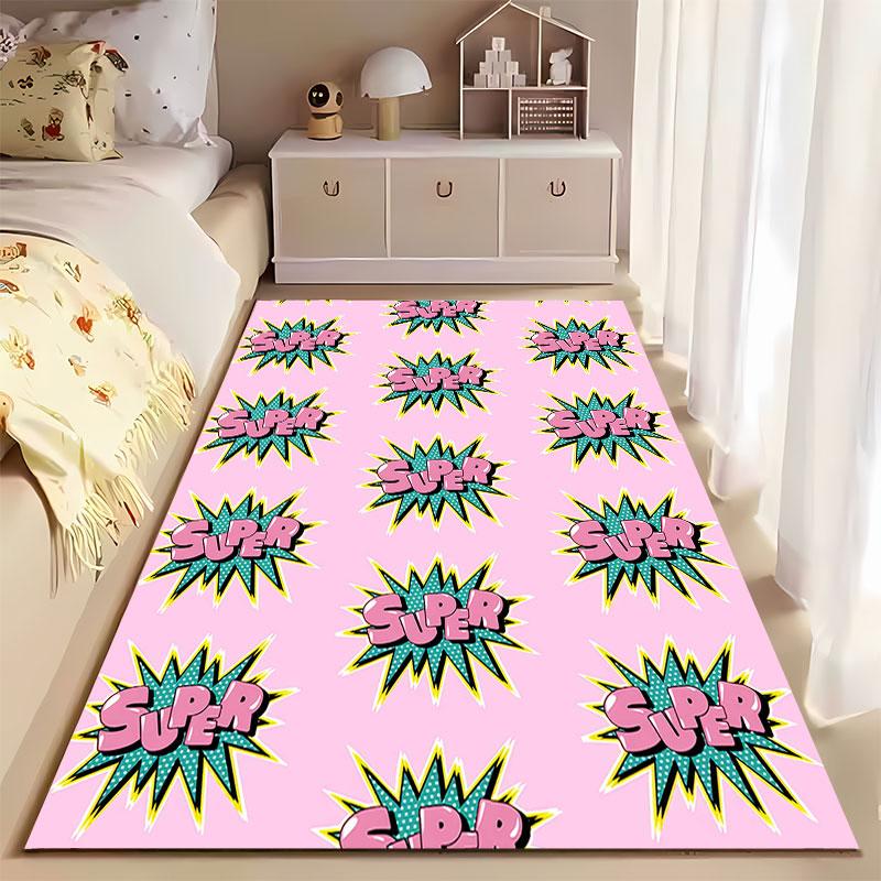 Super Comic Pop Art Carpet Suitable As a Non-slip Mat for the Living Room or Bedroom Sofa