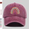 Pc Rainbow And Heart Pattern Printed Baseball Cap Bohemian Style Rainbow Design Sun Hat Comfortable Lightweight Trucker Decor