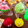 Anxiety Relief Toy Cartoon Fruit Squeeze with Bell Ball Chain Stress Slow Rising Sensory Fidget Keychain Pendant Party Favors Soft