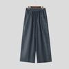 INCERUN Men's Plaid Wide Leg Trousers Elastic Waist Casual Straight Loose Pants