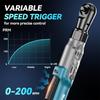 SEESII 21V Cordless 3/8" Electric Ratchet Wrench 90NM Electric Wrench 3" Extended Ratchet Wrench 200RPM Power Car Repair Tools