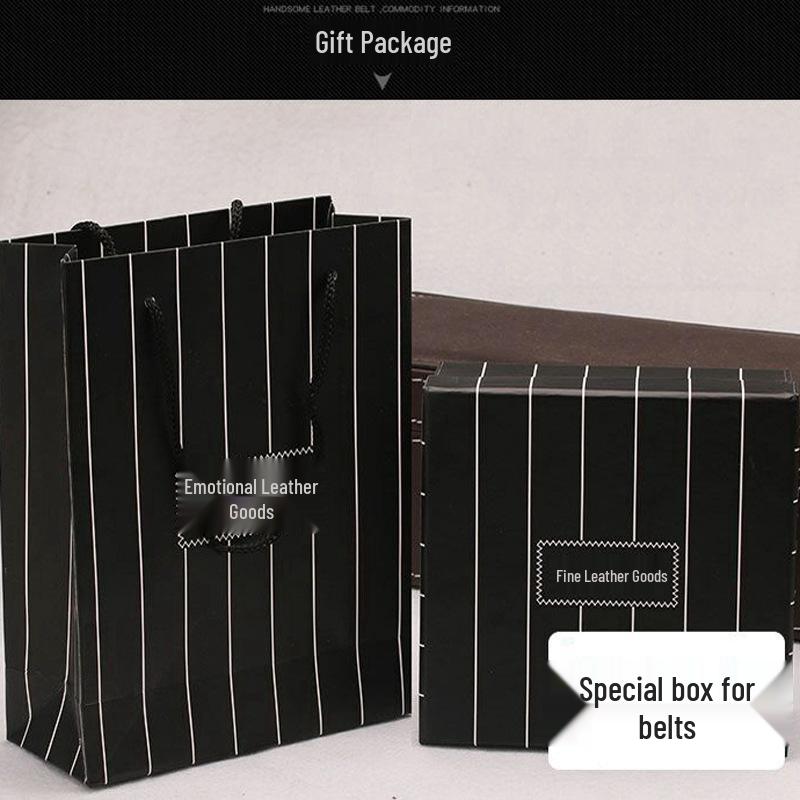 Universal Leather Belt & Handbag Gift Box Packaging Classic Black Tote Bag
