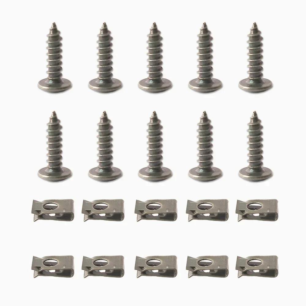 Self Tapping Screws Metal Fastener Clip for Car Motorcycle U-Type Clip with Screw Anti-rust Protection Clip Screw Iron Sheet Kit