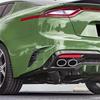 A03Z-1 Paar Dekorabdeckung Spoiler für Auto Stoßfänger Hinten Seitenlüftungsgitter Für KIA Stinger 2017- Autoteile Kohlefaser-Muster Farbe