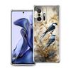 Transparent Phone Case for Xiaomi Mi 14 13 12 11 Ultra 13T 12T 11T Poco X3 NFC F3 F6 Pro 5G Soft TPU Flower Floral Bird Pattern