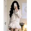 Niche Gentle Wind Temperament White Super Fairy Shirt Dress Women's Clothing Early Spring New Pinch Waist Puffy Short Skirt