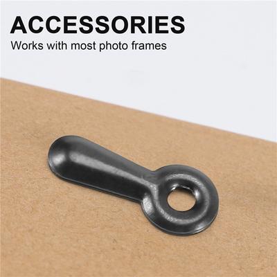 A23I-300 Picture Turn Button Fasteners Photo Frame Hardware And 300 Screws For Craft, Hanging, Drawing, Black