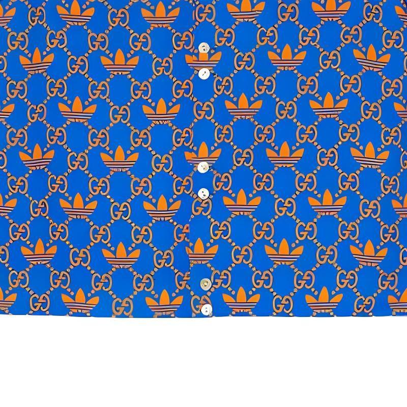 Gucci X Adidas Originals Shirt Men's Blue 702467-ZALAQ-7447