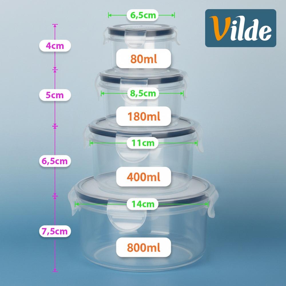 Food Containers With Lid And Seal 8 Pcs.