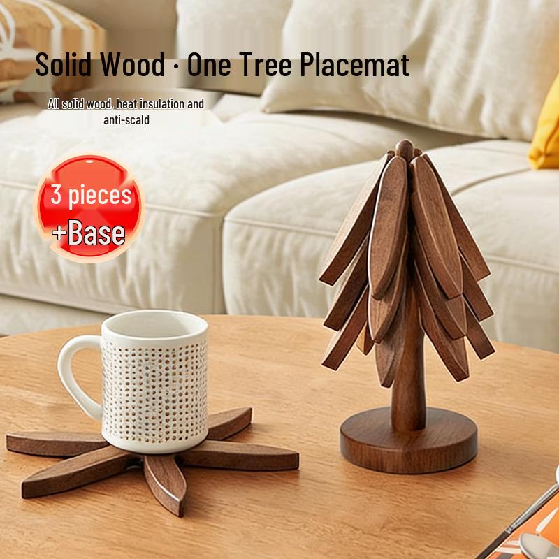 Bamboo Wood One Tree Heat Resistant Mat