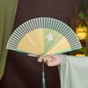 Floral Pattern Silk Bamboo Fan Exquisite Dance Fan Portable Chinese Style Fan  Home Decoration