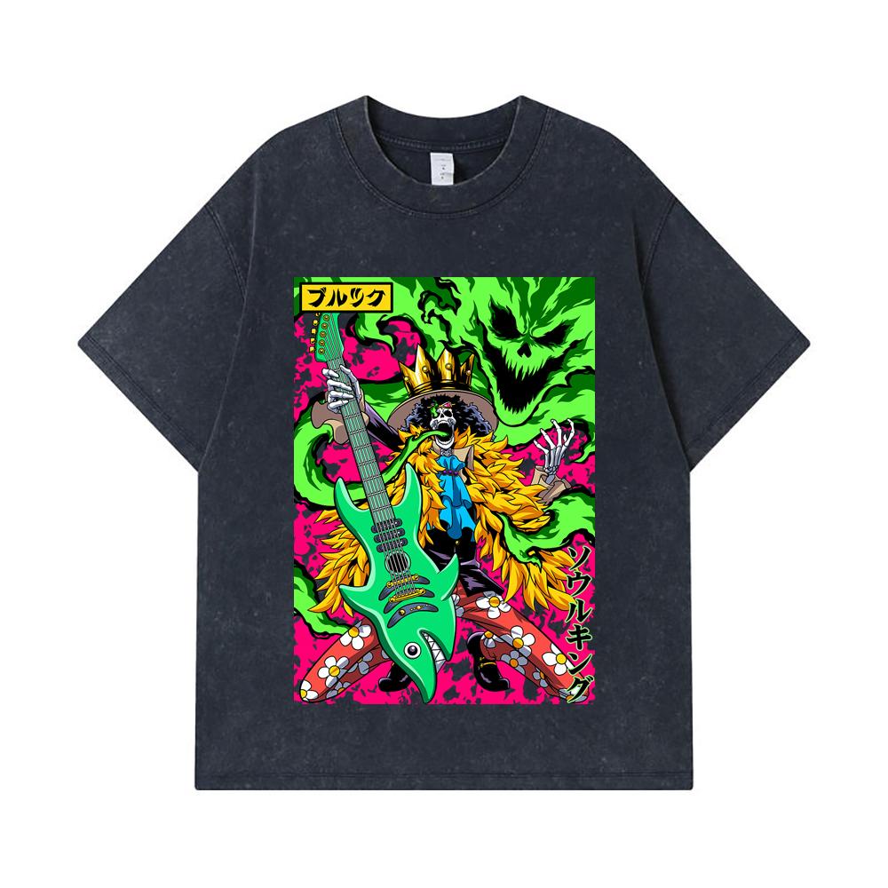 275 GSM Washed T-shirts 100% Cotton One Piece V69 Brook Print Unisex Heavy Cotton T Shirt