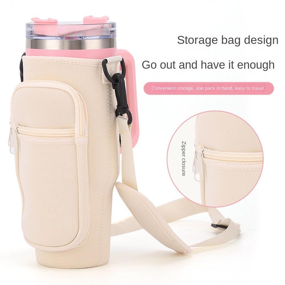 Adjustable Water Bottle Holder Pouch Multi Pockets Water Cup Bags Cup Sleeve for Stanley 40oz Cup