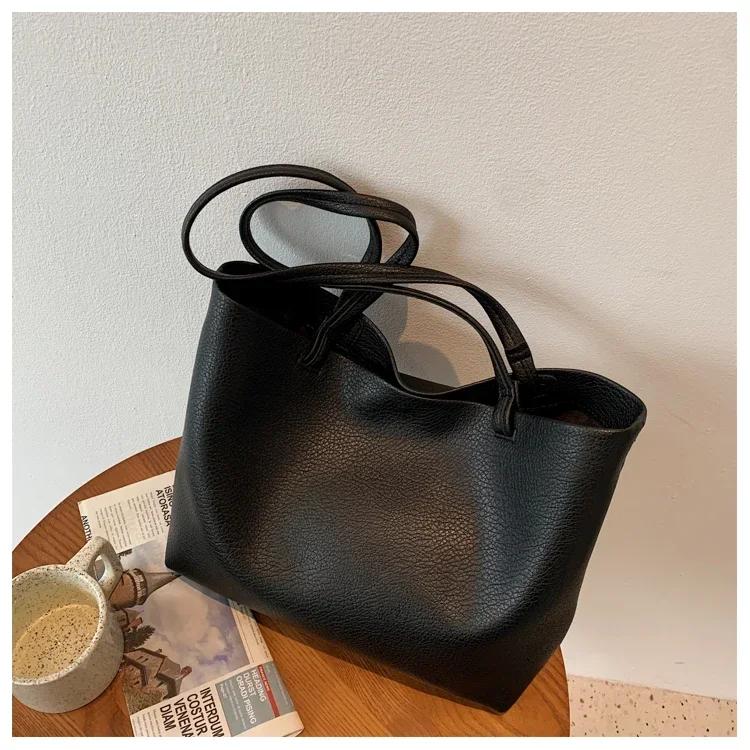 New Solid Plutonium Sweet Shoulder Bag for Women High-end Retro Versatile Bag Hot Sale Large Capacity Casual Travel Bag