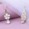 Transformable Fashion Rhinestone Flower Drop Earrings with Elegant and Slimming Ear Hook Design